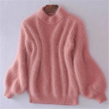 Women's solid color knitted sweater relaxed loose fit lightweight breathable everyday cozy style