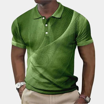 Men's classic navy polo shirt slim fit with smooth button placket for smart-casual everyday wear