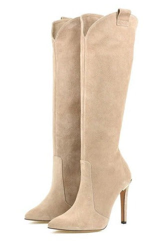 Women's black mid-calf boots with sleek silhouette and convenient side zipper closure