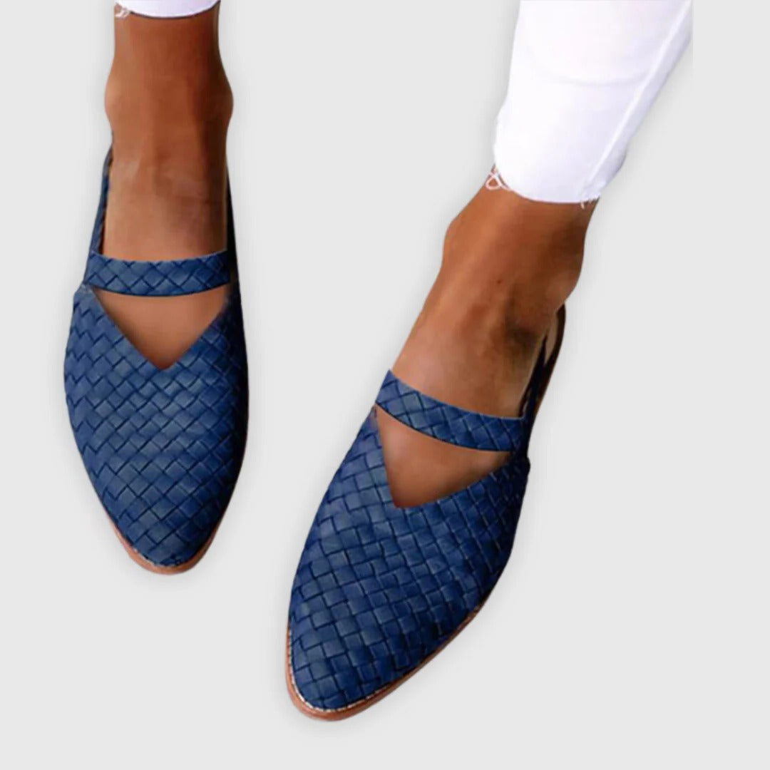 Women's woven sandals open-toe design breathable interlaced upper summer flat shoes