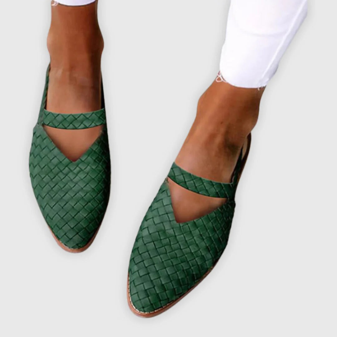 Women's woven sandals open design breathable interlaced upper summer flat sandals neutral tones