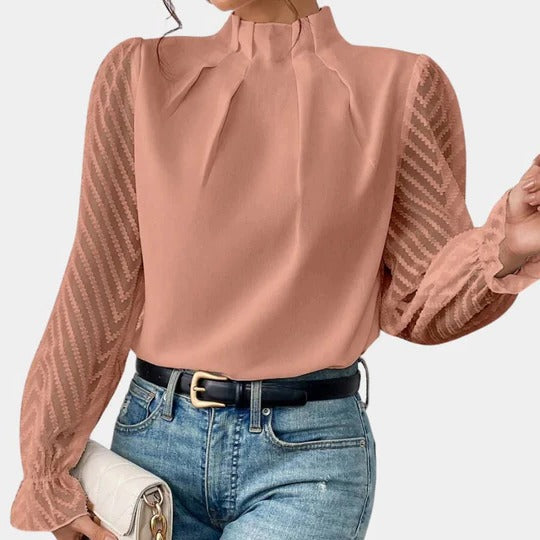 Women's long sleeve coastal top in lightweight airy fabric, relaxed fit for versatile seasonal wear