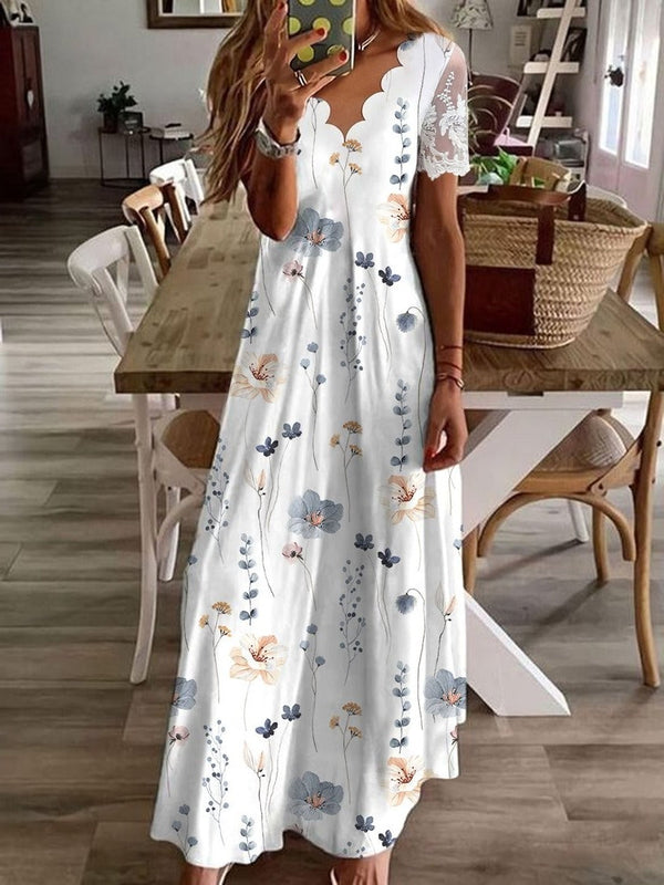 Womens Floral Print Maxi Dress Uncategorized Wavlynn