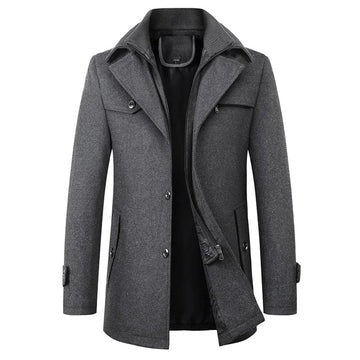 Men's waterproof winter coat structured silhouette all-season warmth water-resistant outer shell