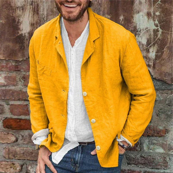 Men's lightweight breathable casual jacket relaxed fit minimal spring summer outerwear in neutral tone