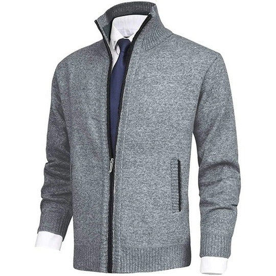 Men's straight fit zip-up vest with full-length zipper closure, versatile everyday outerwear