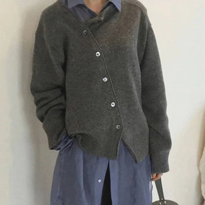 Women's wrap jacket asymmetric button closure structured silhouette mid-weight transitional layer