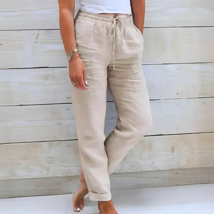 Stretch trousers flexible fit daily wear contoured shape freedom of movement versatile pants