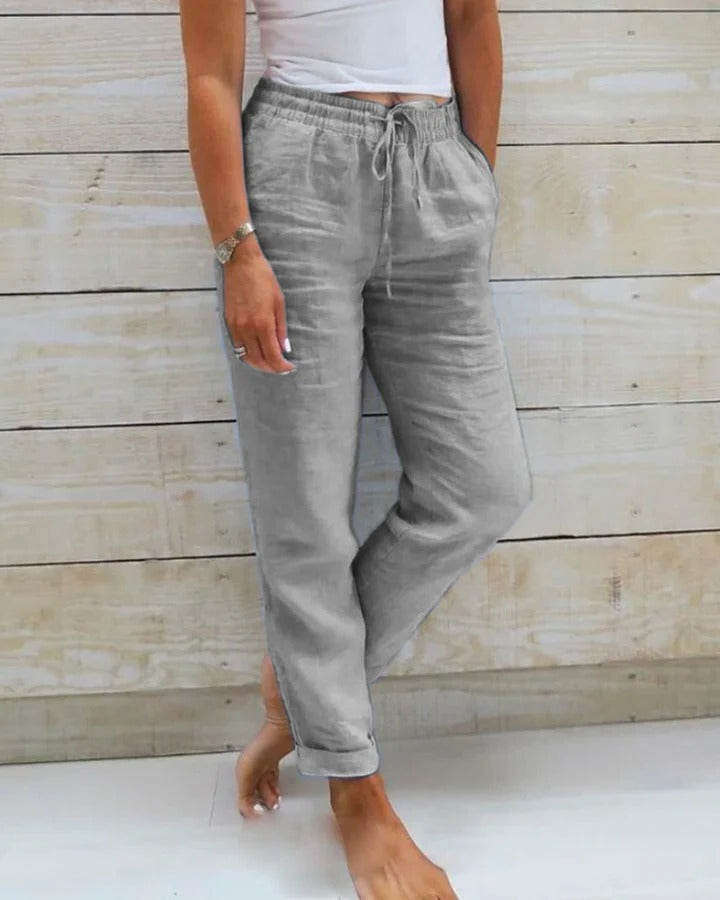 Black stretch pants slim fit flexible waistband everyday comfort trousers for women