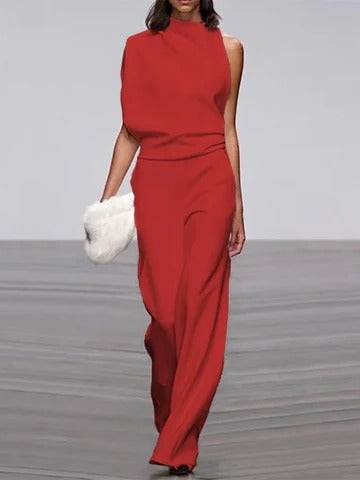 Women's wide-leg jumpsuit one-piece spring summer versatile flattering silhouette day-to-night style