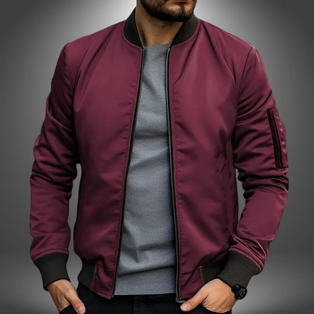 Wavlynn men's navy bomber jacket classic silhouette office-to-weekend versatile comfortable polished fit