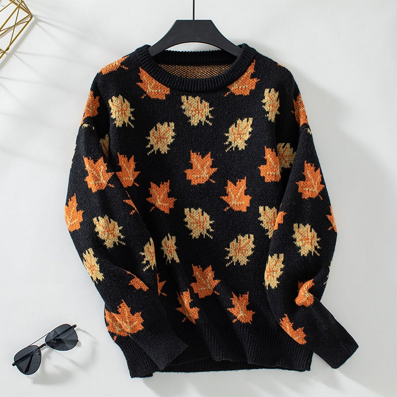 Women's relaxed fit knitted crew neck sweatshirt with ribbed cuffs for casual elegant styling
