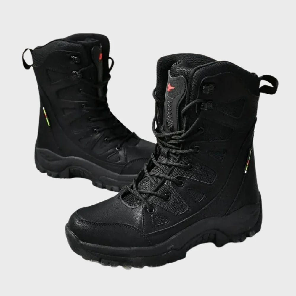 Women's high-top hiking boots tan leather mesh breathable reinforced toe ankle support