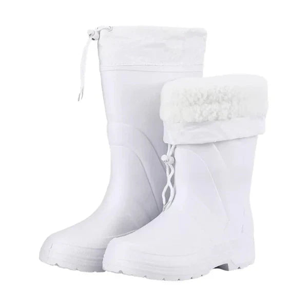 Men's waterproof mid-calf snow boots with fleece lining and slip-resistant sole, brown lace-up winter style