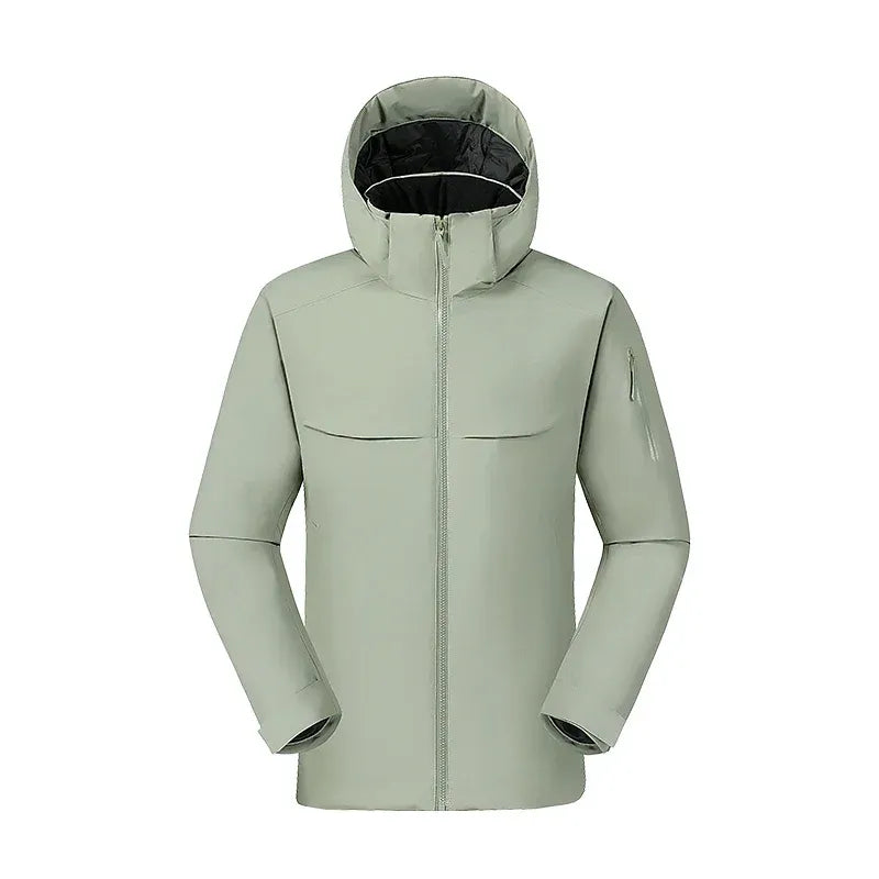 Wavlynn men's insulated hooded coat full-zip regular fit with sleeve utility pocket wind-resistant