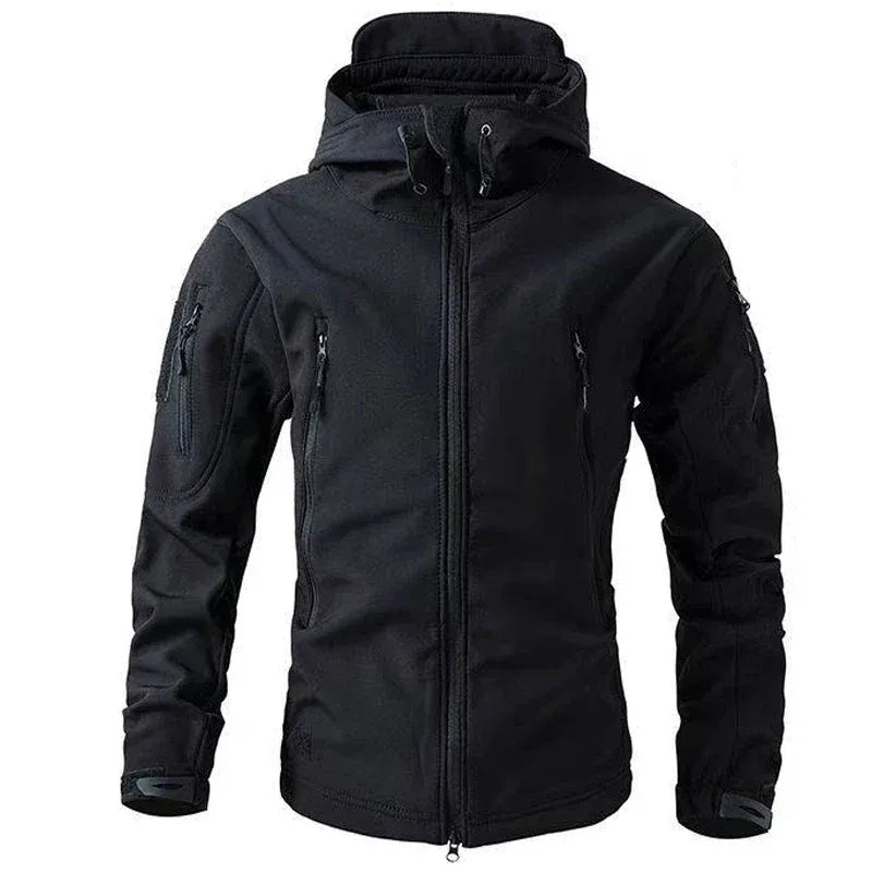 Men's water-resistant regular fit jacket by Wavlynn Hood, modern city-outdoor style with functional pockets