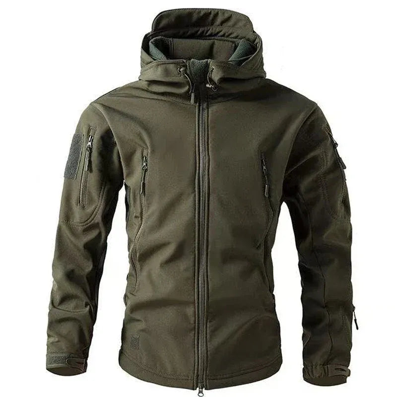 Men's water-resistant regular fit jacket by Wavlynn Hood, modern urban silhouette with practical pocketing