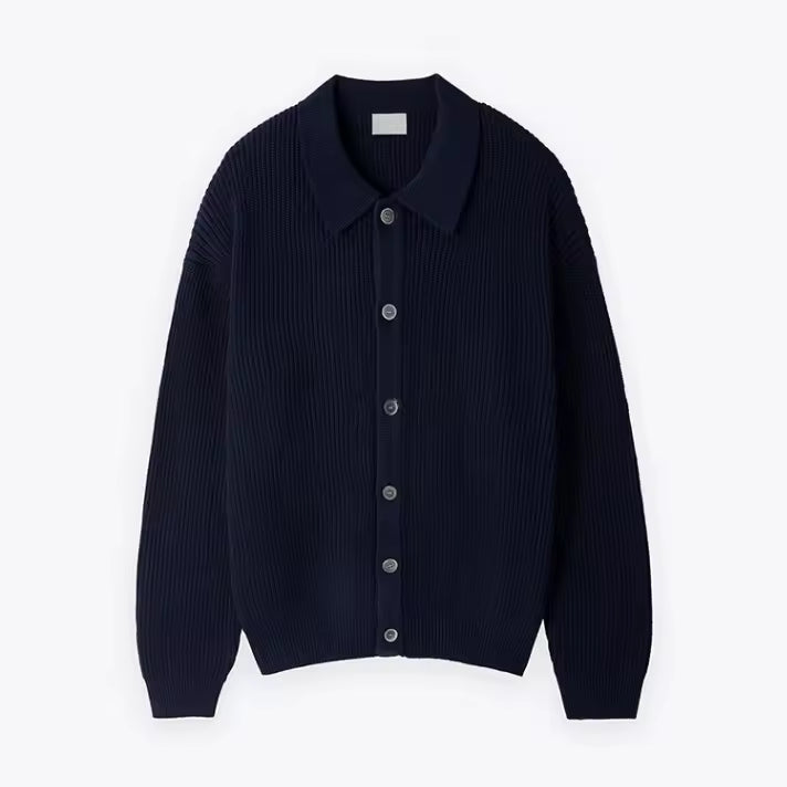 Men's oversized wool blend cardigan sweater button front relaxed fit casual layering piece