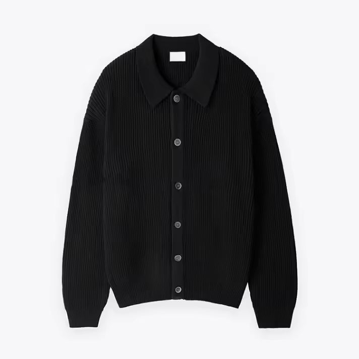 Men's oversized wool blend cardigan sweater button front relaxed fit casual layering knit
