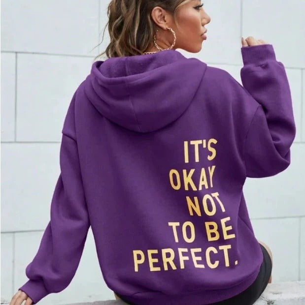 Women's oversized hoodie soft cotton blend casual long sleeve with bold back graphic print