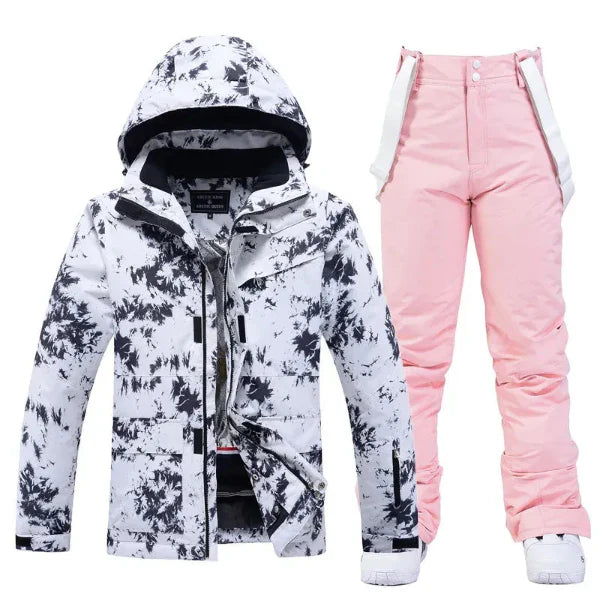 Women's insulated hooded ski jacket regular fit full-zip water-resistant winter outerwear