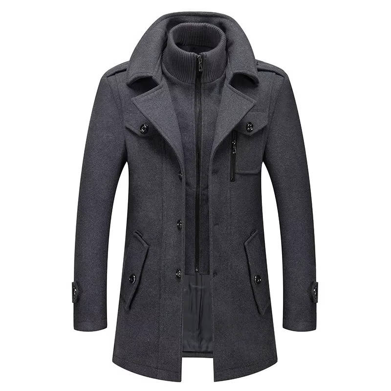 Men's slim fit winter coat tailored silhouette, warmth without bulk, dress-ready style