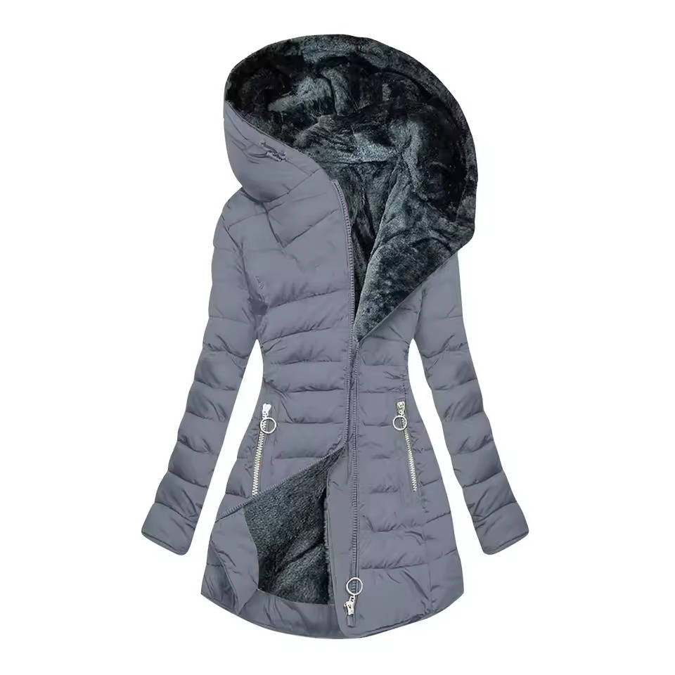Wavlynn women's hooded winter coat fluffy polyester fill sleek silhouette everyday warmth