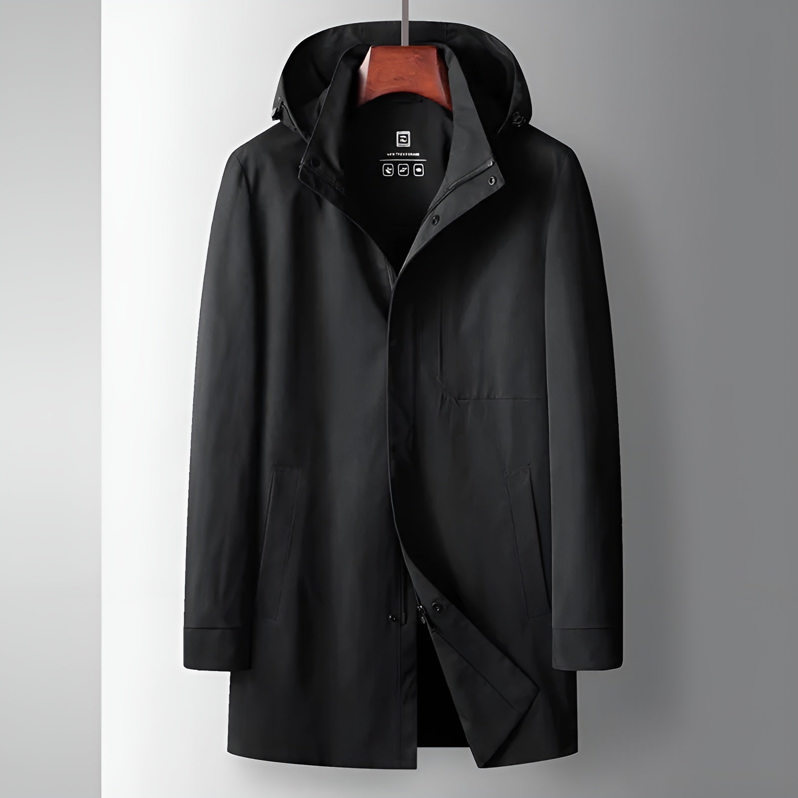 Lucca water-resistant 3/4 windbreaker jacket with detachable hood, sharp urban cut