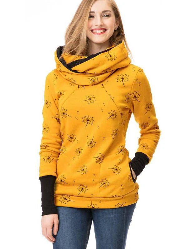 Women's relaxed fit floral print nursing sweatshirt, cotton blend long sleeve with discreet access