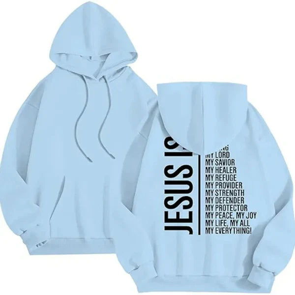 Women's oversized fleece hoodie sweatshirt with bold back graphic, ribbed cuffs, cozy relaxed fit