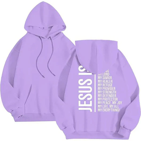 Women's oversized fleece hoodie sweatshirt with bold back graphic, ribbed cuffs, cozy casual fit