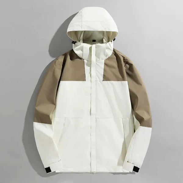 Men's regular fit outdoor jacket windproof water-resistant detachable hood for hiking adventures
