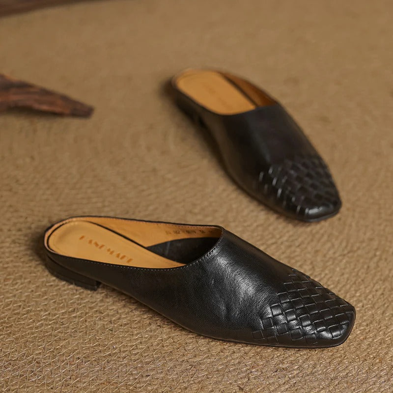 Lemaire genuine leather mules slip-on minimalist design handcrafted smooth leather upper