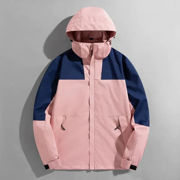 Men's regular fit outdoor jacket water-resistant windproof detachable hood for hiking adventures