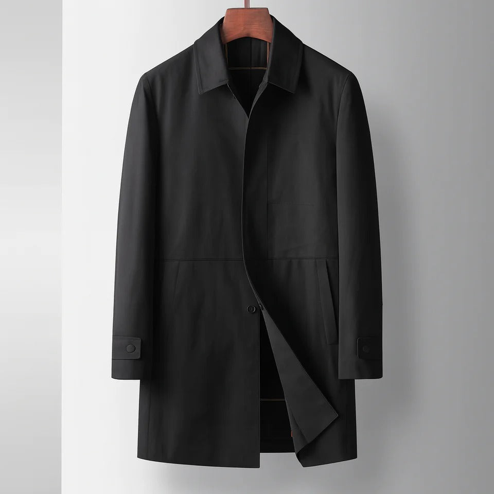Mercer lightweight trench coat in neutral tone, classic silhouette with windbreaker shell for fall