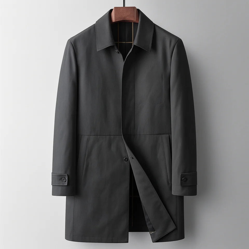 Mercer lightweight windbreaker trench coat in classic neutral tone with clean versatile silhouette