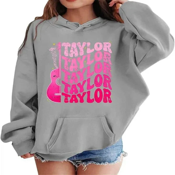 Women's oversized pullover hoodie cotton feel drop shoulder graphic front print casual style