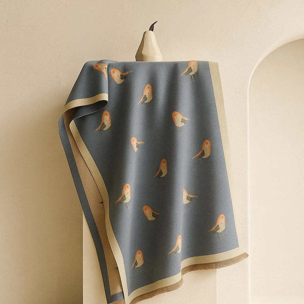 Aurenfold bold-colored cashmere blend shawl with draped sculptural silhouette for effortless sophistication