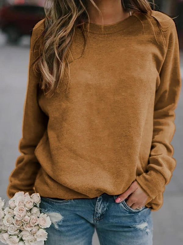 Women's relaxed fit pullover sweater soft knit long sleeve round neck for effortless layering