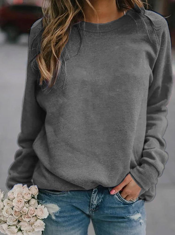 Women's relaxed-fit pullover sweater soft knit long sleeve round neck cozy everyday essential