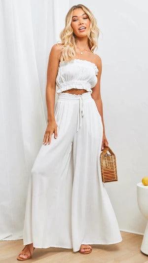 Women's maxi skirt relaxed fit pleated cotton blend flowing silhouette with elastic drawstring waist