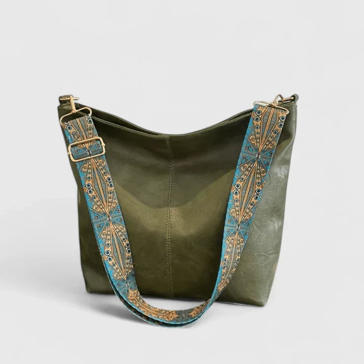 Ragnelle patterned strap shoulder bag spacious design artistic everyday tote unique character