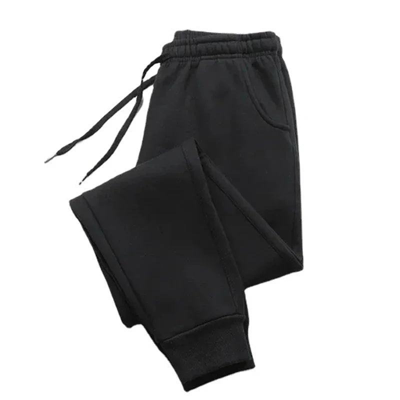 Men's gray fleece sweatpants casual tapered fit moisture-wicking lounge gym wear autumn winter