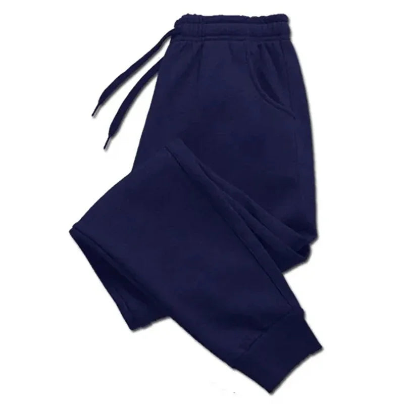 Men's gray fleece sweatpants casual tapered fit moisture-wicking lounge gym wear autumn winter