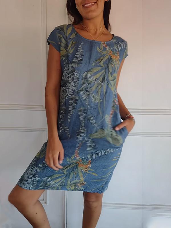 Marilyn™ comfortable round neck dress in elegant style, soft breathable fabric for all-day wear