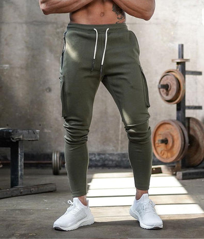 Men's athletic joggers breathable stretch fabric multiple pockets sporty tapered fit all-day comfort