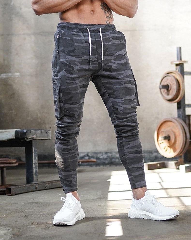 Men's gray athletic joggers breathable 4-way stretch fabric with multiple pockets sporty tapered fit
