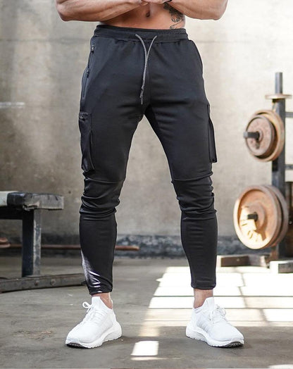 Men's athletic joggers breathable stretch fabric multiple pockets sporty tapered fit all-day comfort