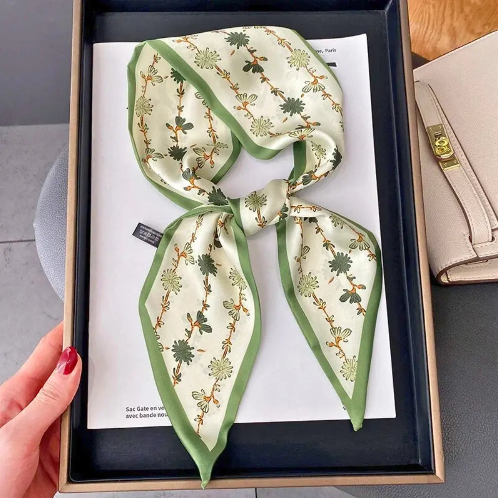 Lightweight floral print scarf soft breathable fabric chic everyday botanical style 3.7x40 inches