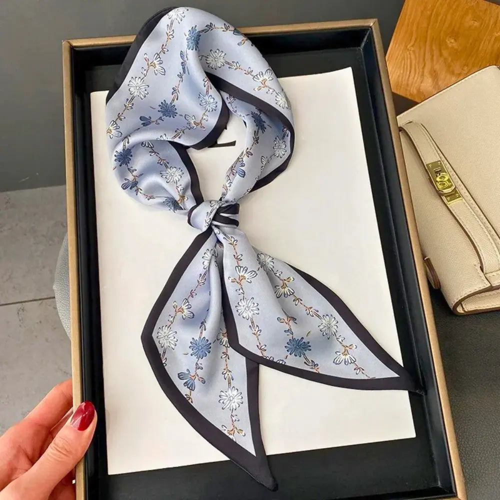 Clara floral silk-feel scarf lightweight elegant wrap with delicate floral print for everyday wear
